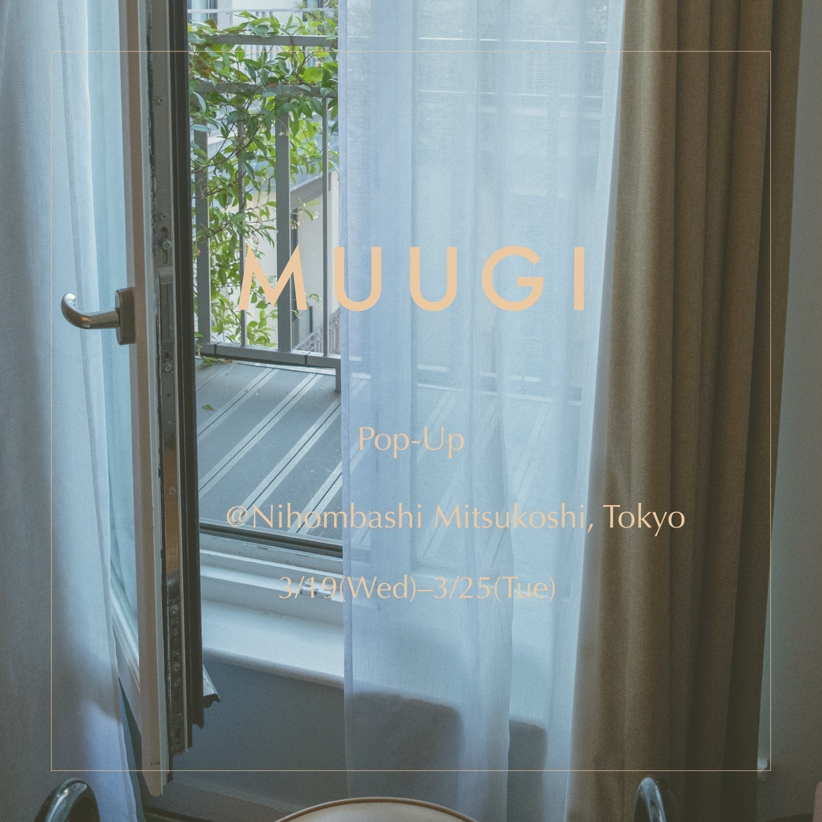 3月19日(水)〜25日(火)、日本橋三越本店にてポップアップを開催いたします