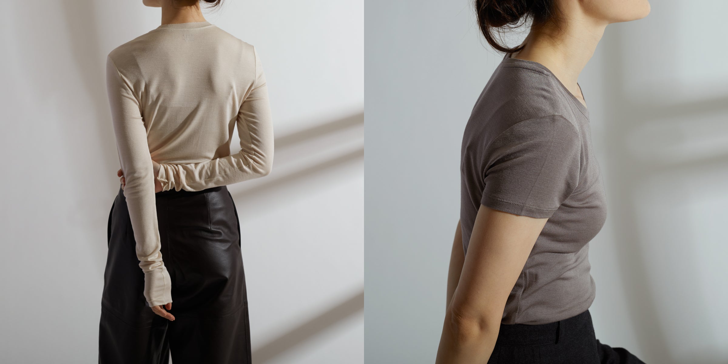 シルク100%フライス生地のカットソー2種が新登場!