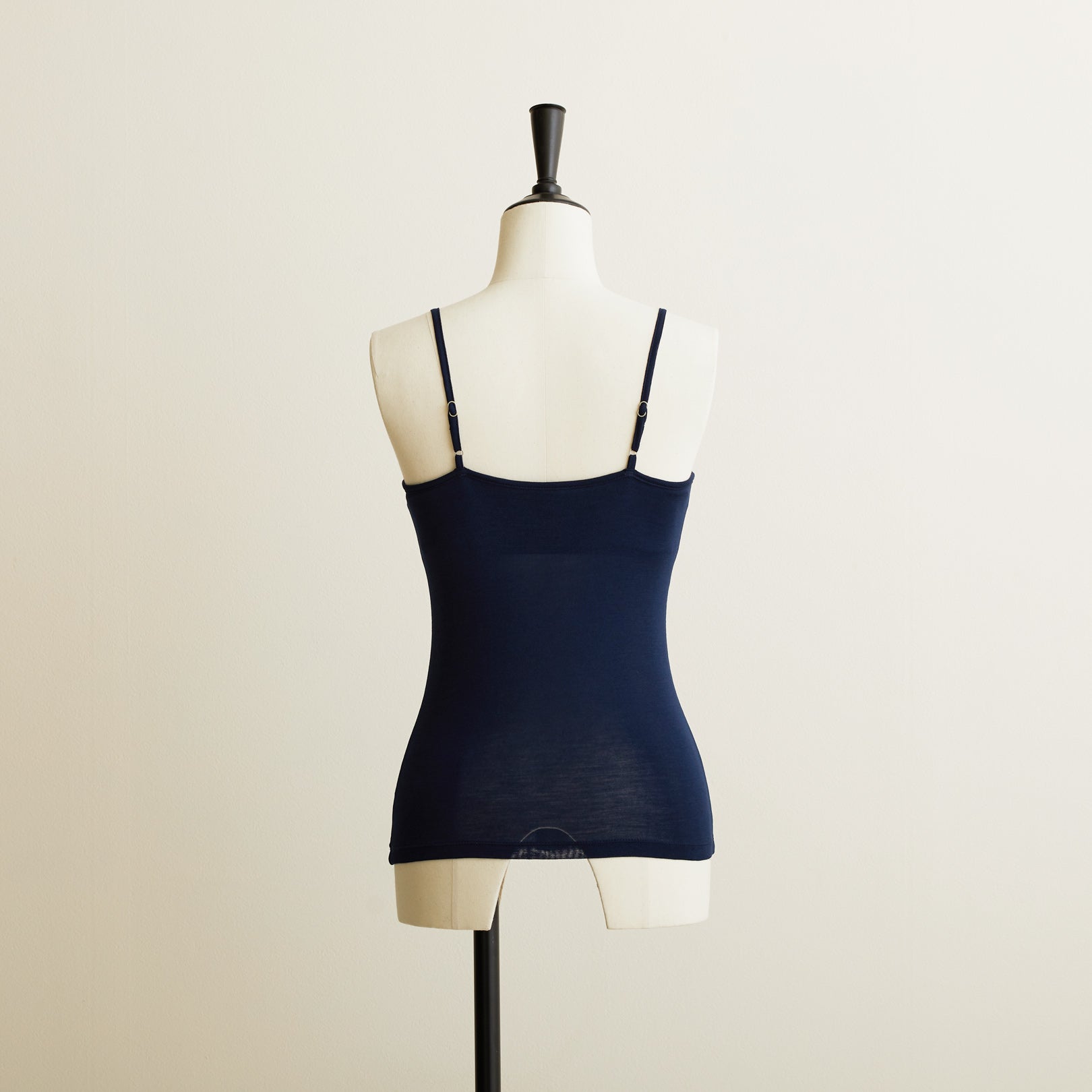 100% Silk Camisole with Bra in Navy