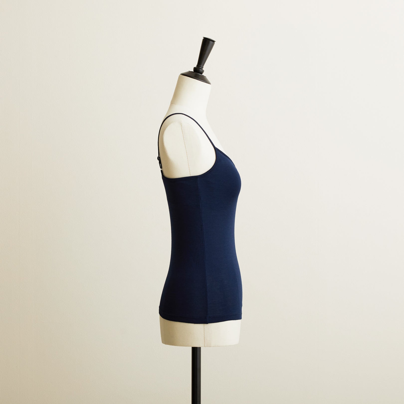 100% Silk Camisole with Bra in Navy