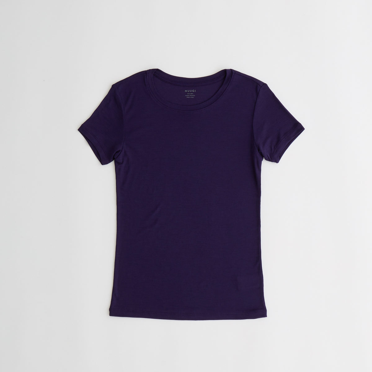 シルク100%半袖カットソー, ダークパープル／Tシャツ