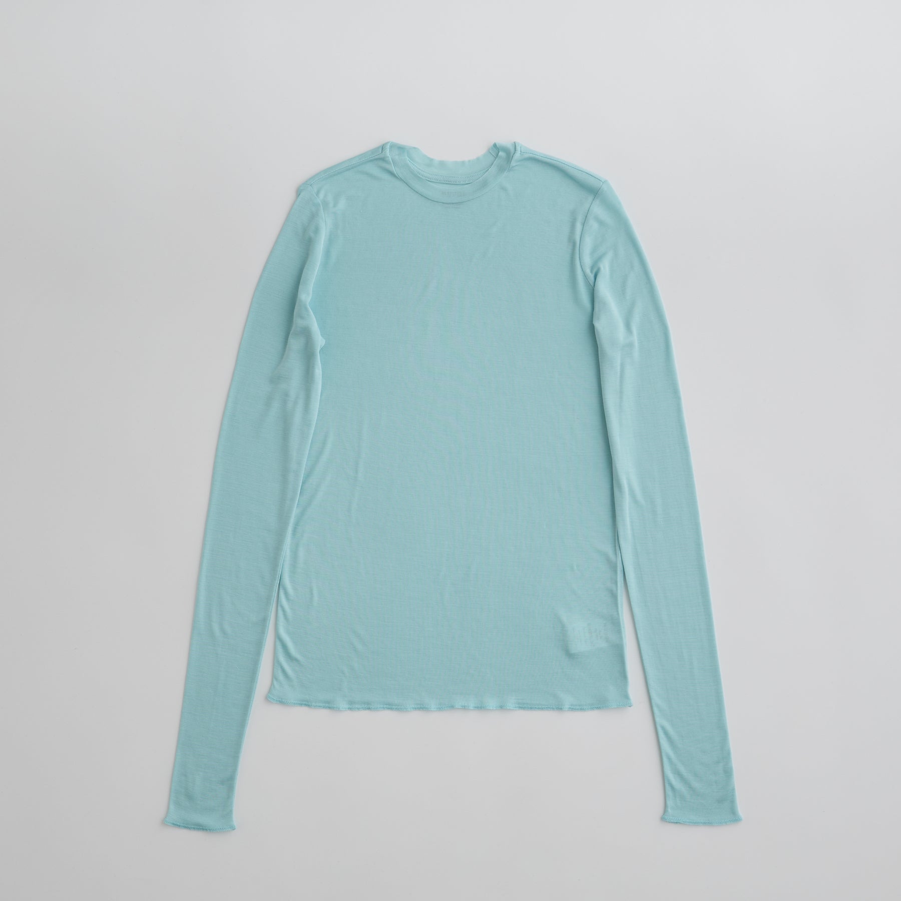 シルク100%クルーネックロングスリーブ, ミント