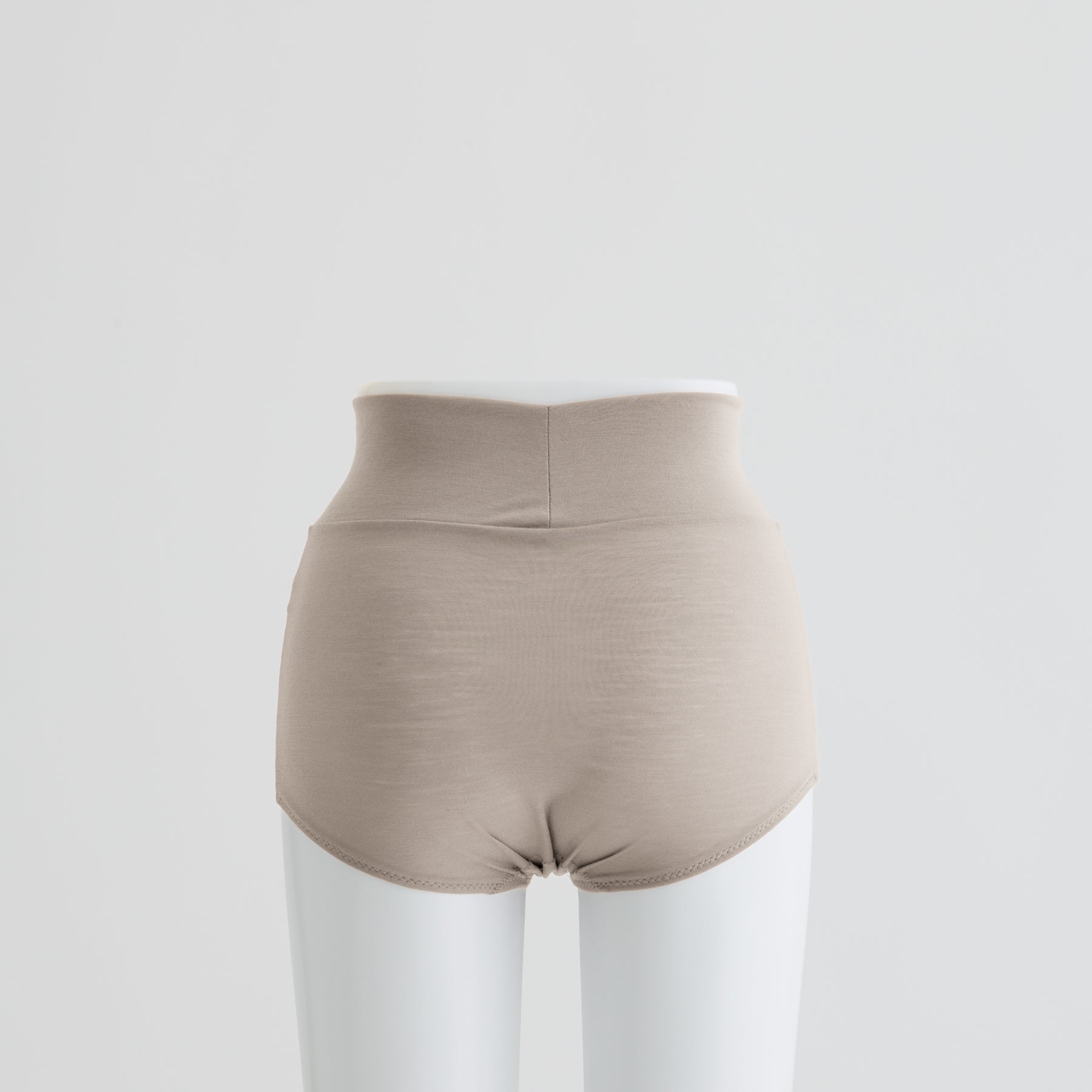 メリノウール100%天竺 ハイウエストショーツ, オイスター(後)