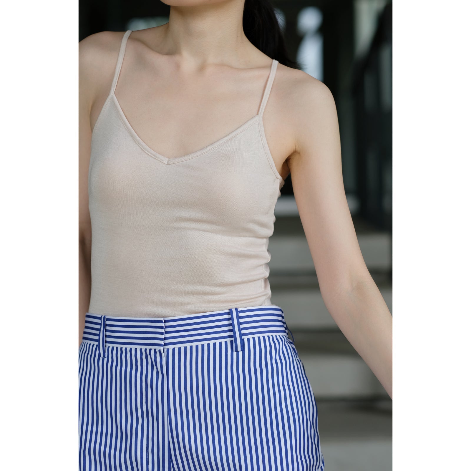 100% Silk Camisole with Bra in Ecru