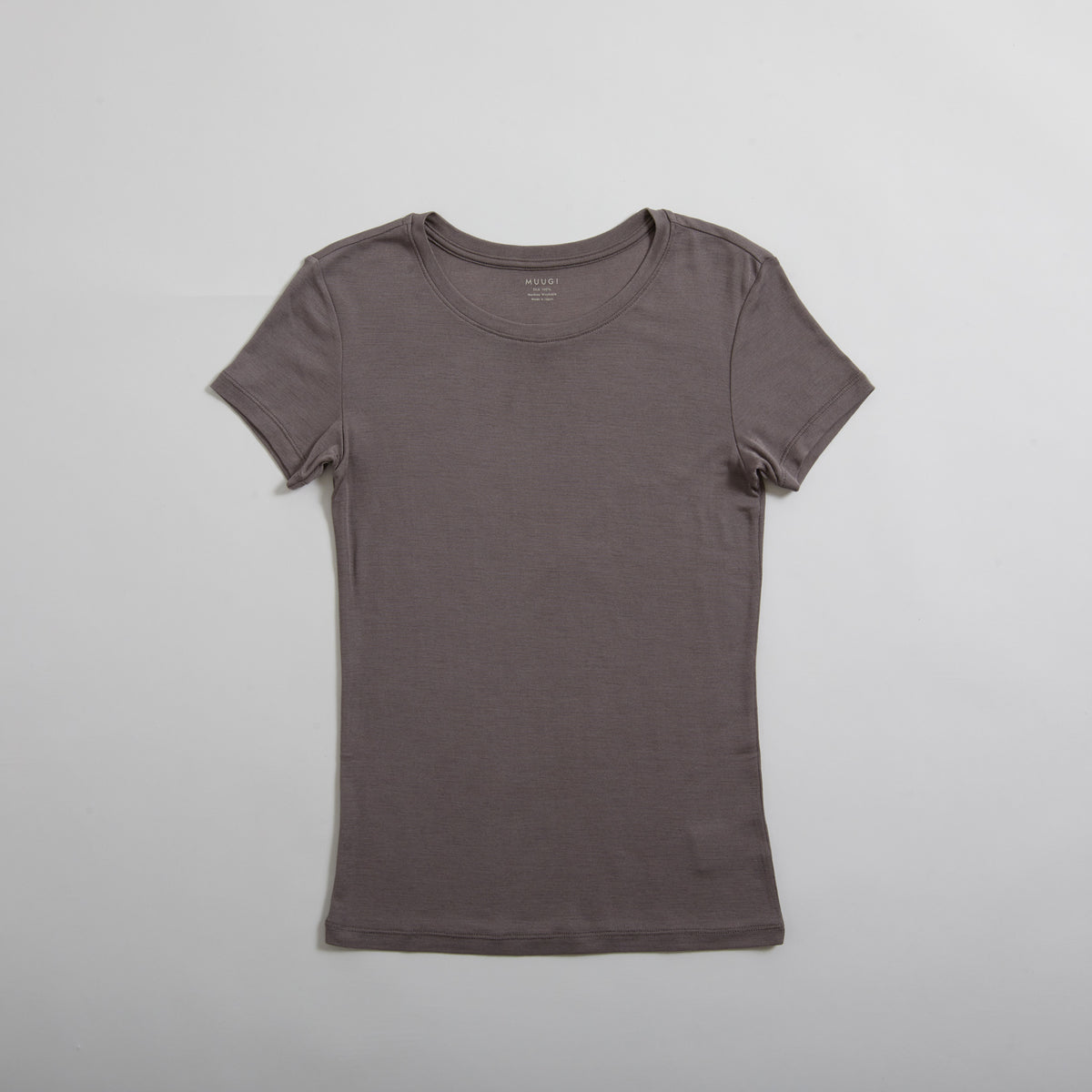 シルク100%半袖カットソー, トープ／Tシャツ