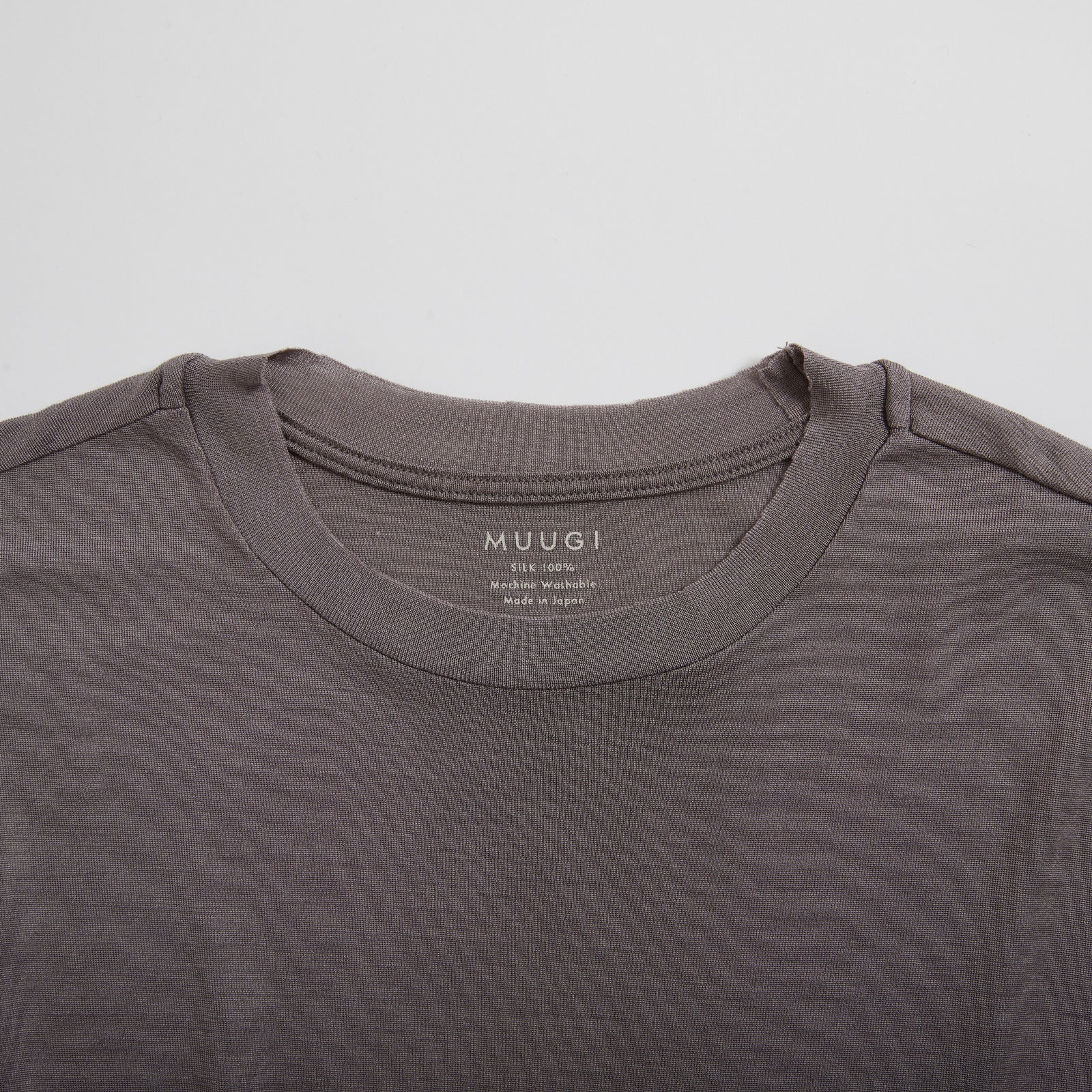 シルク100%クルーネックロングスリーブ, トープ(上部)