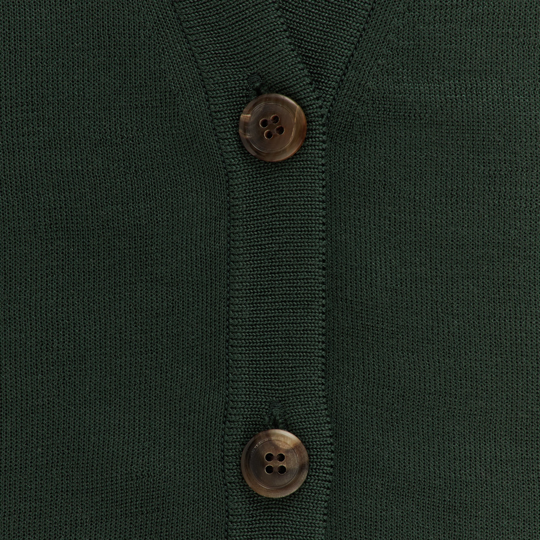 18G Full-Needles Silk Knit V-Neck Cardigan in Dark Green