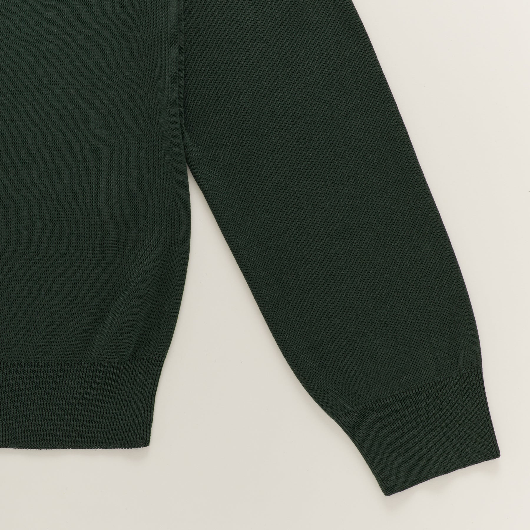 18G Full-Needles Silk Knit V-Neck Cardigan in Dark Green