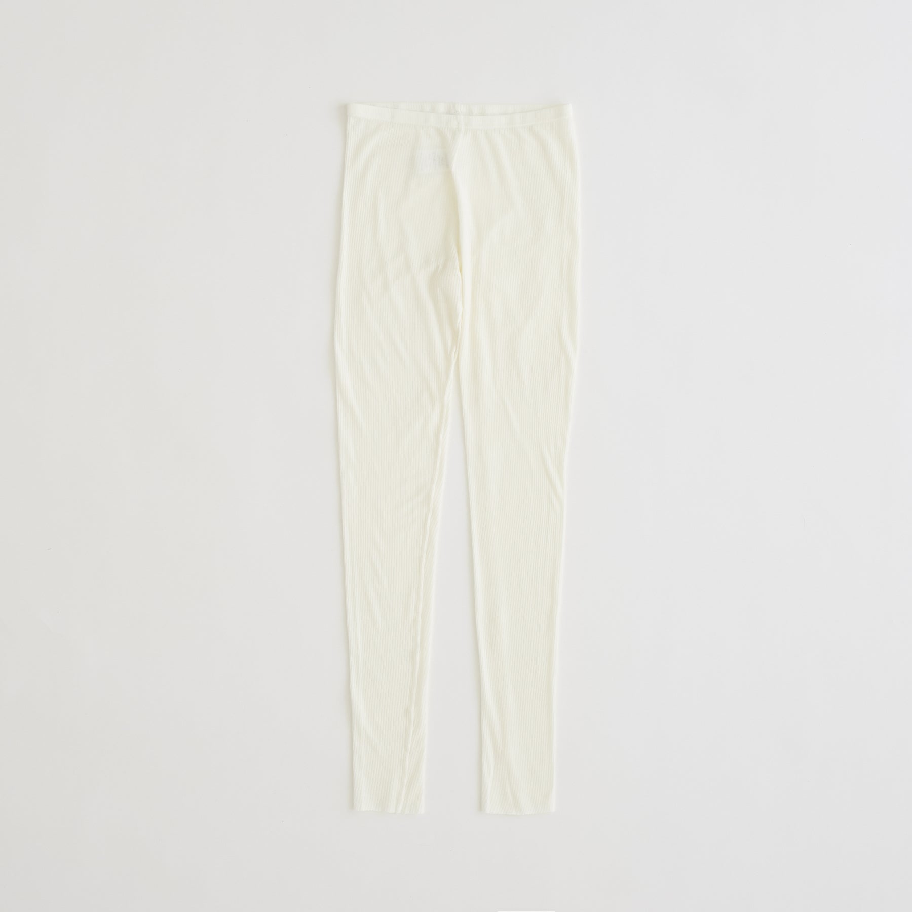 メリノウール100%リブ レギンス, ホワイト