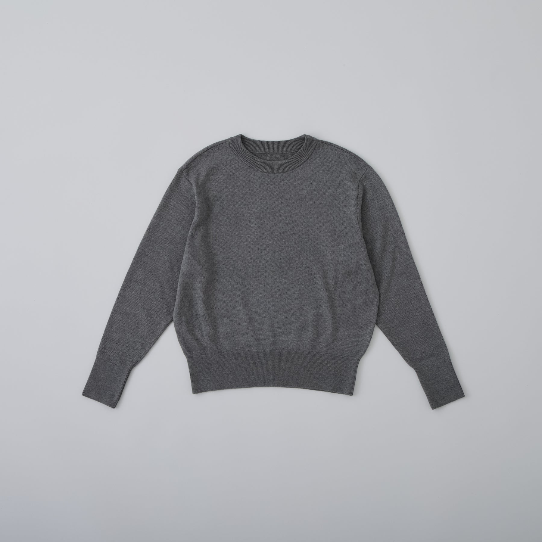 Rib クルーネックプルオーバー ネイビー　美品 nofl】JAPAN MADE 裏毛クルーネックプルオーバー 644102570