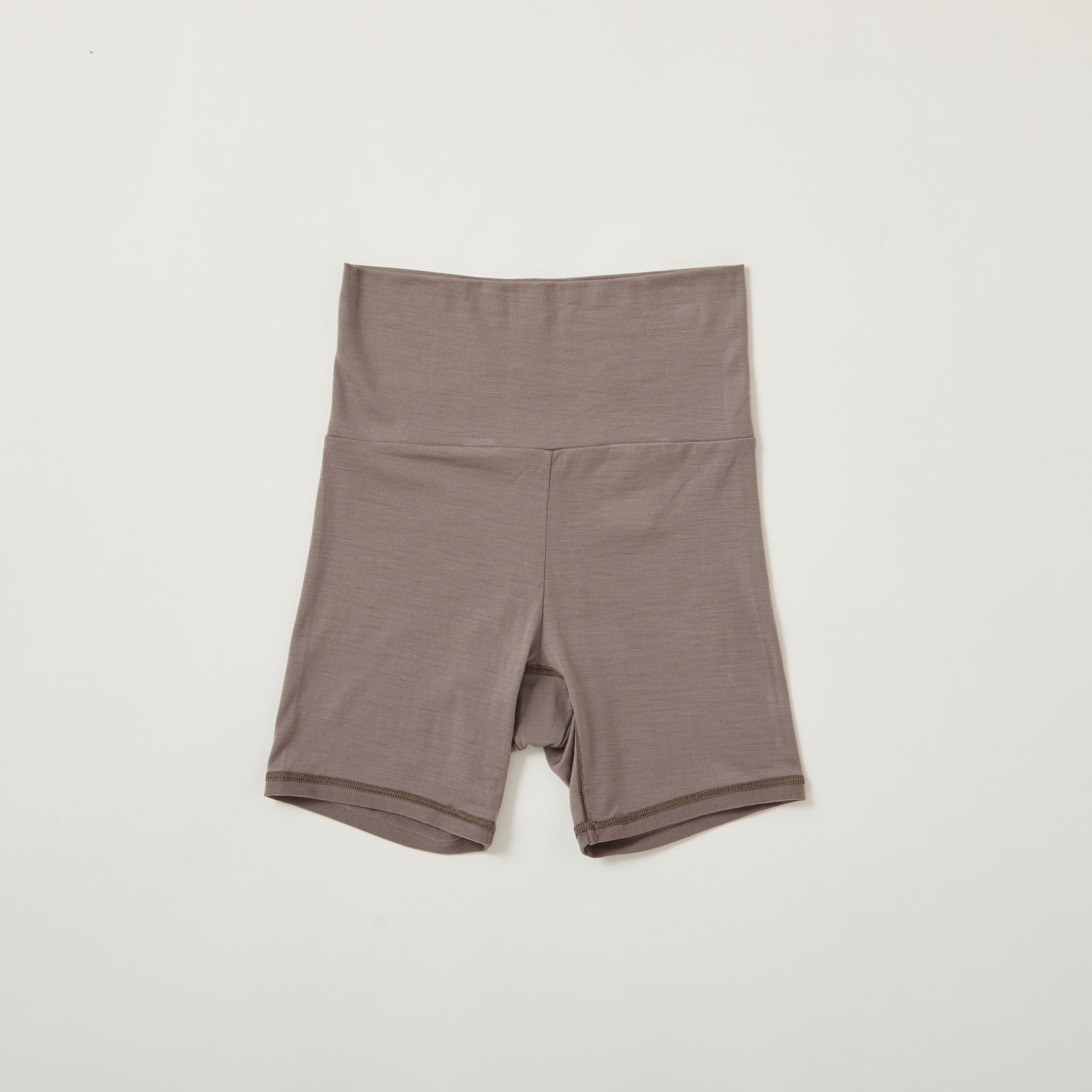 100% Merino Wool Jersey High Waist Shorts in Taupe (2022 model)