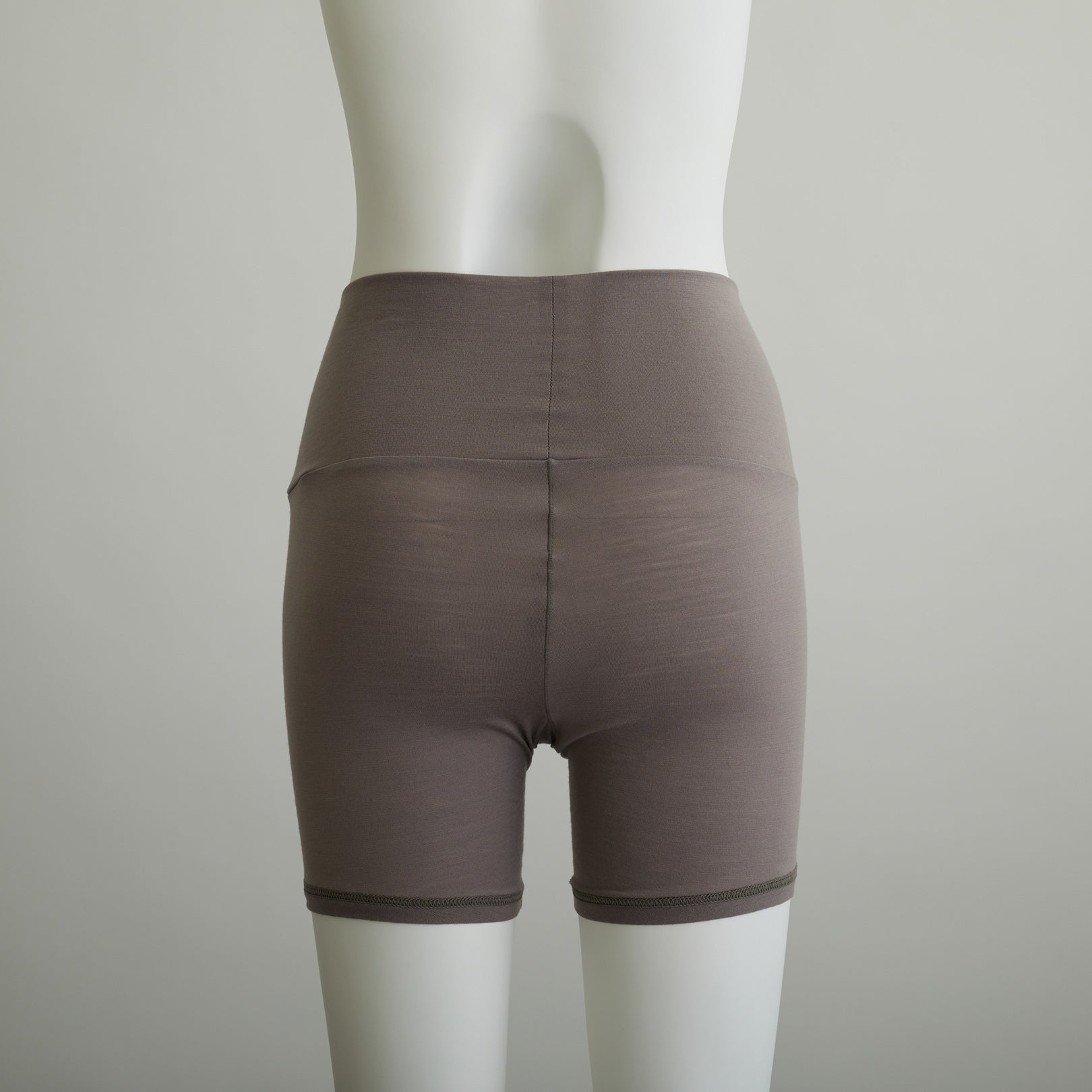 100% Merino Wool Jersey High Waist Shorts in Taupe (2022 model)